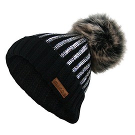 m.i.r.o.s Odette Women's Winter Hat Black with Silver Sequin Print Handmade, black