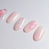 Sweet Peach Handmade Nail Tips Peach Cherry Blossoms - Round