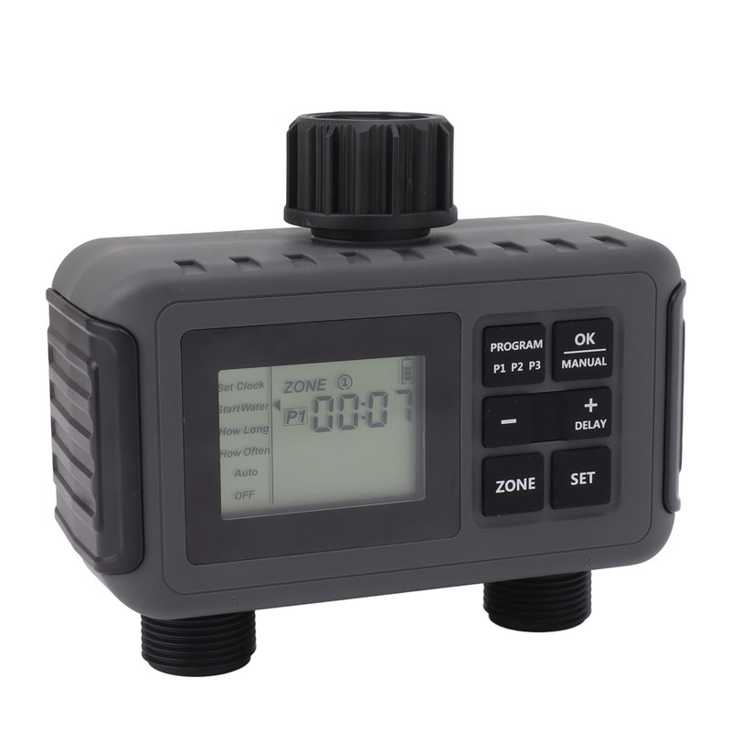 Sprinkler Timer 2 Zone Water Timer Programmable Rain Delay Manual