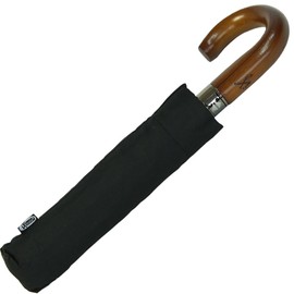 Men's Umbrella with Wooden Handle Men's Class XXL Large Sturdy Collapsible Umbrella with Opens and Closes Automatically 124 cm