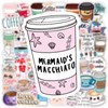 Cute Coffee Cup Stickers, 50PCS Funimost Vinyl Waterproof Stickers for