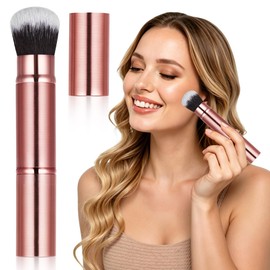 POPETPOP Brocha Retráctil Chica De Doble Punta Para Maquillaje Brocha Para Base Y Corrector Herramienta De Maquillaje Para Mujeres Ideal Para Polvos Sueltos Y Retoques En Viaje 5.90X0.90X0.90in