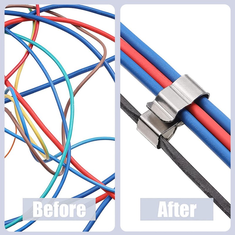 50Pcs Photovoltaic Cable Clip Wire Clamp Cord Fixing Holder Set