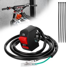 7/8" 22mm Handle Bar Kill Switch, Kill On Off Switch for ATV Motorcycle Scooter Go Kart Engine Offroad Enduro Dirt Bike Baja Doodle Bug DB30 Mini Bikes - Male and Female Plug