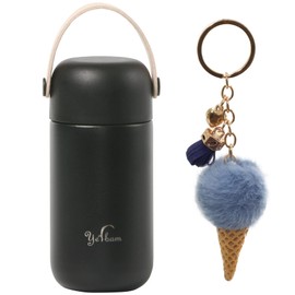 Yerbam 5.5oz Mini Tumbler Stainless Steel Vacuum Insulated Water Bottle Double Wall Thermos Flask Small Size BPA Free Leakproof (black)