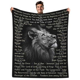 ONE TO PROMISE Christian Gifts for Men, Religious Gifts for Men, Cool Lion Head with Bible Verse Blanket, Christian Blanket for Men, Religious Blanket, Bible Gifts, Inspirational Gifts for Men,80"x60"