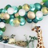 60Pcs/Pack Olive Green Gold Latex Balloons Set, Green White Birthday