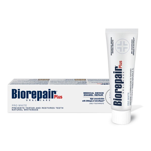 Biorepair Pro Plus White Gives Natural White in Your Smile Toothpaste 75 ml