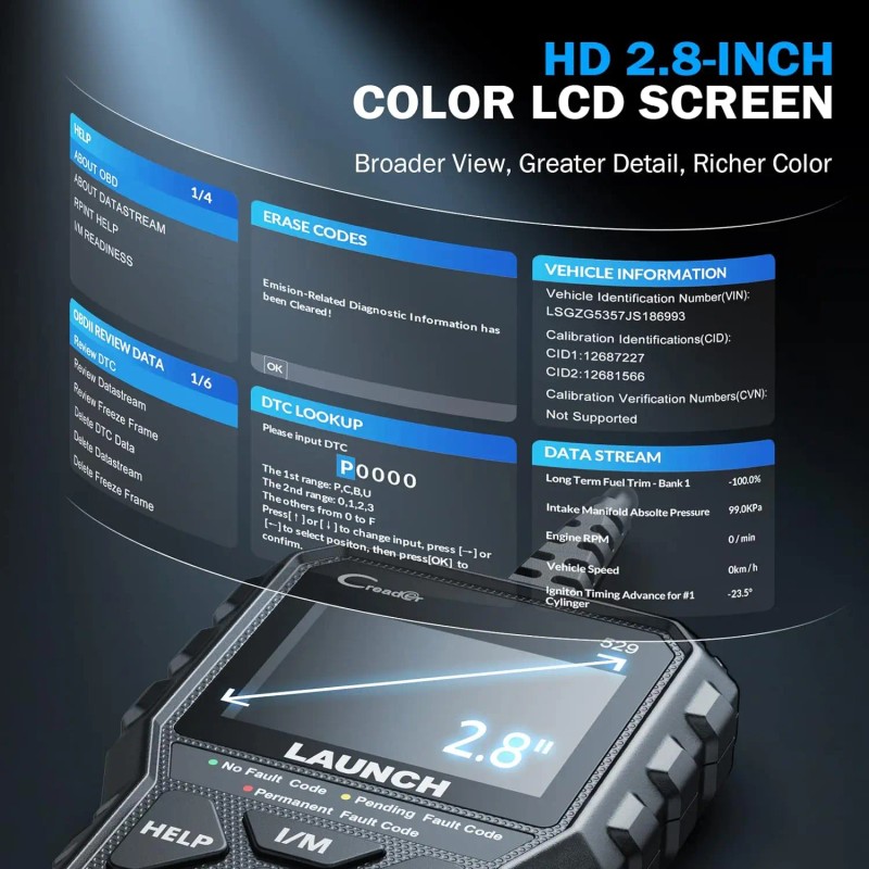 LAUNCH OBD2 Scanner CR529 Diagnostic Tool Full OBDII Code Reader