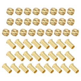 PATIKIL 5/16" Tube ID Compression Assortment Kit, 25 Set Brass Compression Sleeve Ferrule & Insert for Water Oil Air Pipe