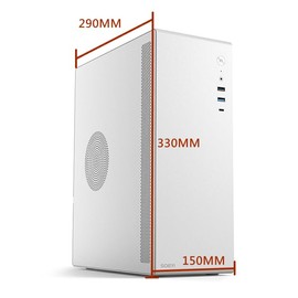 V100 M-ATX/ITX Computer Case,Multifunctional Pc Case, Business Case with Spcc Side Panel, Support 260mm VGA Card 120mm CPU Cooler (White)
