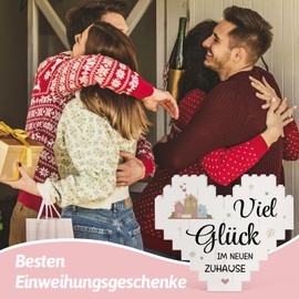 Greatabox Einweihungsgeschenk Wohnung,Geschenk Zum Einzug,Einzugsgeschenke Haus, Richtfest Geschenk zum Einzug Neues Zuhause Haus,Hauseinweihung Geschenke für Frauen,Herzförmiges Plakette Dekoration