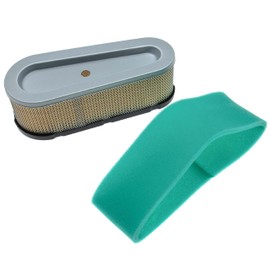 vhbw Filter Set (1x Paper Filter, 1x Foam Filter) Compatible with Briggs & Stratton 28D707-0116-01 Motor for Lawn Tractor