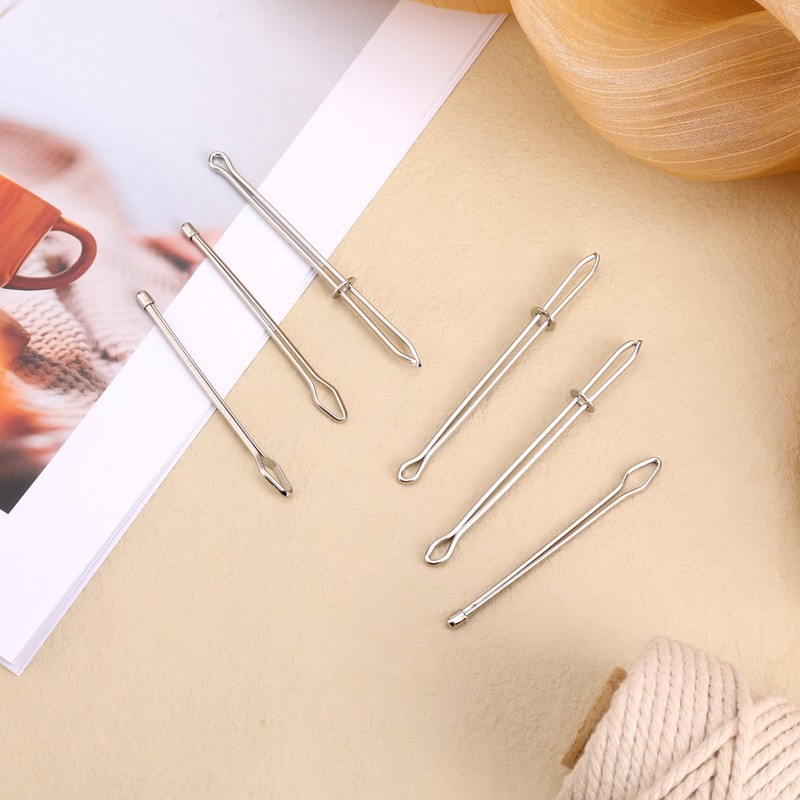 6pcs Rope Threader Clip, 2 Designs Drawstring Tool for Hoodie/Pants/Trousers/Elastic/Waistband/Shorts
