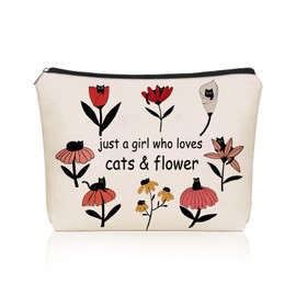 Cat Themed Makeup Bags for Women Funny Cat Lover Gifts Makeup Bag With Zipper Pouch Cute Cosmetic Bag for Mom Women (Style-3)