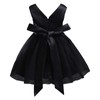 TENTIDE Baby Girl Black Dress Wedding Sleeveless V Neck A-line