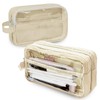 Zeunoen Large Capacity Transparent Pen Case with Dividers, Pencil Case,