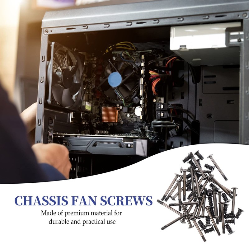 iplusmile 60pcs Case Fan Screw Kit Flat Head Tapping Screws