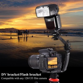 Zapata para Camara, Cámara L-Soporte, Soporte Forma L Camara Doble Zapata Caliente Adaptador, 1/4'' Tornillo para Cámara, Flash, DV