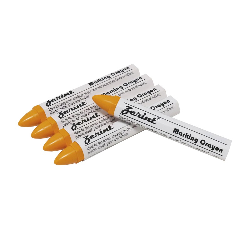 ZERINT Industrial Wax Marking Crayons - Yellow (5-Pack) for Tires,