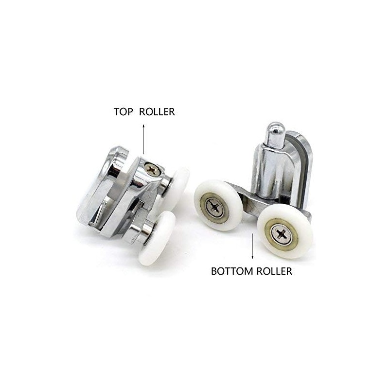 Shower Door Fixing Pulleys in Chrome - Top & Bottom