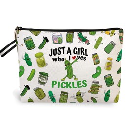 jepuyaya - Bolsa de maquillaje con estampado de vacas para mujeres, bolsa de cosméticos para niñas, el mejor regalo para amantes de las vacas, solo una chica que ama a las vacas, amantes de las vacas, regalos de cumpleaños de Navidad, Beige