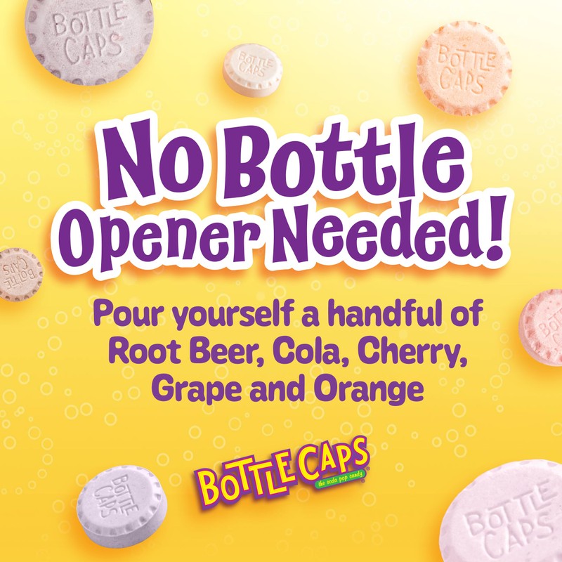 Wonka Bottle Caps, Fizzy Hard Candy, 5 Ounce Theater Candy