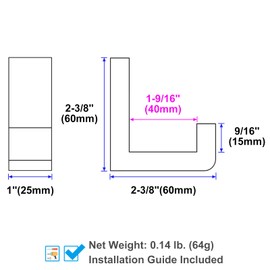 Angle Simple Towel Hook Brushed Nickel 2 PACK, 304 Stainless Steel Coat Hook, Robe Hook for Bathroom