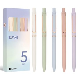 Afoxon Gel Pens, 5 Pcs 0.5mm Black Ink Pens Fine Point Smooth Writing Pens, High-End Series Pens for Journaling Note Taking, Cute Office School Supplies Gifts for Women Men