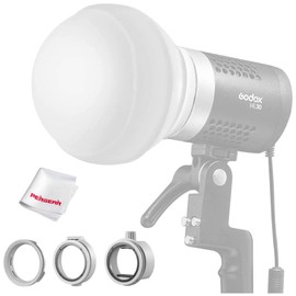 Godox ML-CD15 Diffusion Dome Kit with 3 Adapters, Flash Diffusion Light, Compatible with Godox V1 Series & ML30 ML60 & AD200 AD200PRO & Other Godox Mount Lights