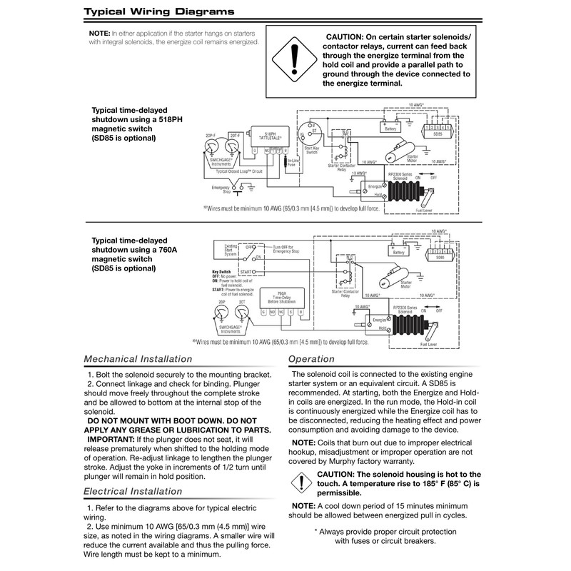 Murphy by Enovation Controls RP2310B, 24 Volt Push/Pull DC Solenoid