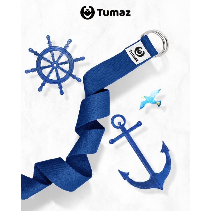 Tumaz Yoga Strap/Stretch Bands [15+ Colors, 6/8/10 Feet Options] with