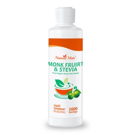 Natural Mate Monk Fruit & Stevia Liquid Sweetener Drops – Premium Organic Monk Fruit and Stevia Extracts, Sugar-Free, Zero Calories & Carbs, No Erythritol, No – 8 fl oz Bottle (1 Pack, 1600 Servings)