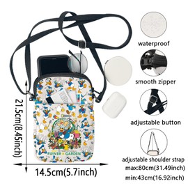 KEYCHIN Funny Duck Crossbody Bag Cartoon Lover Gifts Flower＆Garden Shoulder Bag Duck Cartoon Merchandise, Blue Duck-cb, Fashion