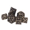 7pcs Copper Dice Set Polyhedral Hollow Clear Number Balancing Table