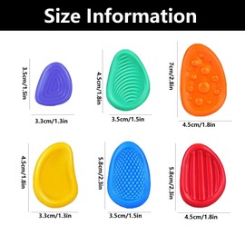 WQEDVN 6 PCS Sensory Stone, Multicolor Rubber Fidget Toys for Autism Adults & Kids, Focus, Ages 3+