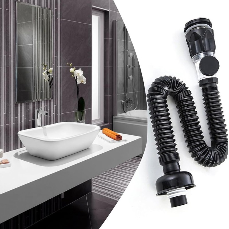 Drain Pipe Kit for Sink Drain, Siphon Odour-Proof Sink Drain