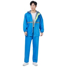 VIISEN Men's Raincoat, Top and Bottom Set, Bicycle, Rain Gear, Rain Cover, Storage Bag Included, Rainwear Set, Unisex, Double Brim Included, Reflective Tape, For Rainy Season, Ultra Waterproof,