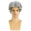 Short Culry Grey Wig for Men Short Wavy Cosplay Layered