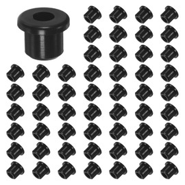M METERXITY 55-Pack 7/16 Inch Drill Hole, 1/4 Inch ID Silicone Rubber Grommets for Wiring, Wire Cable, Hole Plugs, Automotive, Firewall, Desk, Water Pipe, Hydroponic [Black]