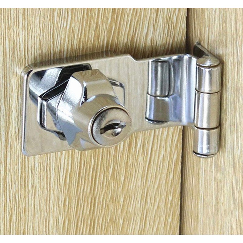 Zinc Alloy 90 Degrees Keyed Hasp Lock Twist Knob Keyed