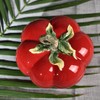 FORLONG Ceramic Red Tomato Cookie Candies Jar with Lid, Kitchen