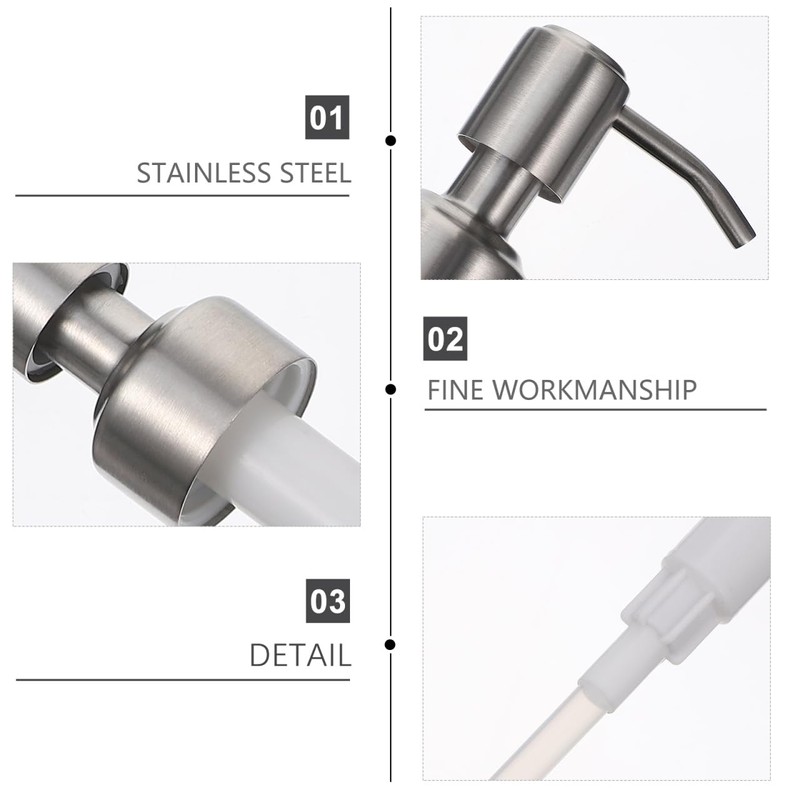 WOFASHPURET 24mm Soap Dispenser Pump Replacement, Stainless Steel Lotion/Shampoo/Conditioner Pump