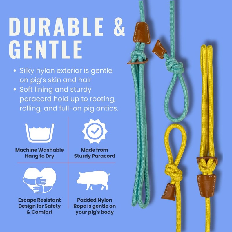 PORCINE® Mini Pig Harness & Leash (S/M) - Fully Adjustable,