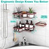 YASONIC Corner Shower Caddy, 3-Pack Adhesive Shower Caddy with Soap