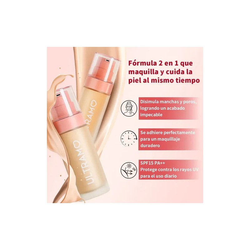 Bases De Maquillaje Ultramo Acabado Mate Liquid Foundation Light