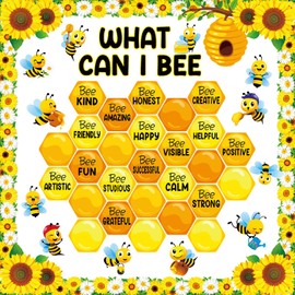 66 Pieces Bee Bulletin Board Decorations - Bee Hive Theme Cutouts Classroom Bulletin Board Decor Border Set Sunflower Cutouts for Classroom Wall Bulletin Board Kids Room Decorations