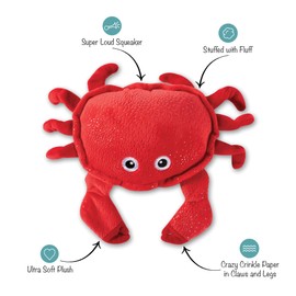 Fringe Studio Squeaker Pet Toy, Crab (289647) Medium