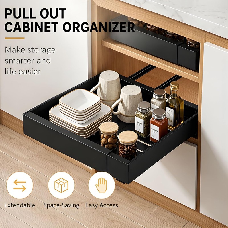 Organizador extraíble para gabinete, gris