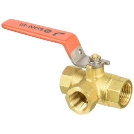 SANEI V630-13 Switchable Ball Valve, T-Type, Water Flow Switchable, Nominal 13